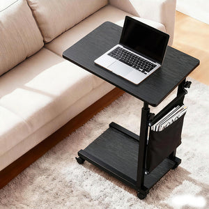 Laptop Desk | Height Adjustable | Mobile Workstation | 48cm | Black