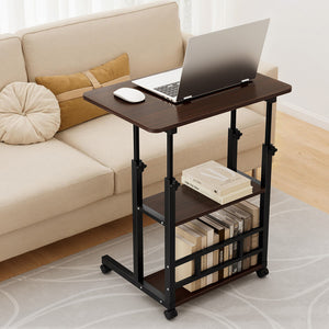 Laptop Desk 60cm | Height Adjustable Mobile Computer Workstation | White Finish