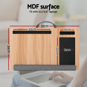 Lap Desk 55cm | Portable Laptop Table with Wrist Rest, Phone Slot & Mouse Pad