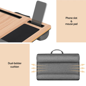Lap Desk 55cm | Portable Laptop Table with Wrist Rest, Phone Slot & Mouse Pad