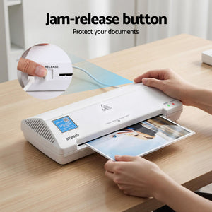 A4 Laminator Machine | Hot & Cold | Anti-Jam | Office & Home Use | White