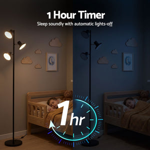 LED Tree Floor Lamp | 36W Dimmable Standing Light with Remote