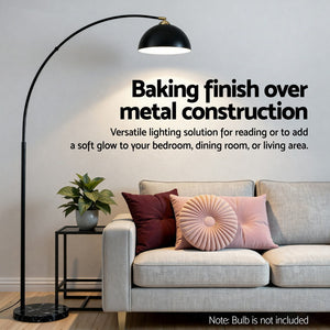 Arched Floor Lamp | Modern | Marble Base | Black