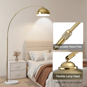 Arched Floor Lamp | Gold Brass | Heavy Duty Marble Base | Modern