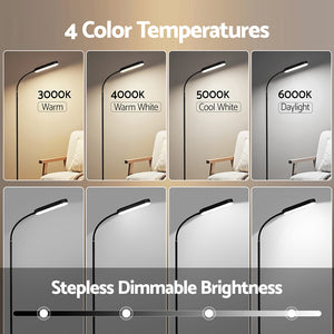 LED Floor Lamp | Remote Control | 4 Colour Temperatures | Reading Lamp