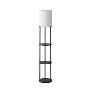 Floor Lamp | 3 Tier Shelf Storage | LED Light Stand | Home Room | Vintage Round