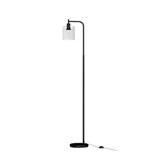 Floor Lamp | Light Stand | Modern Home | Living Room | Office Reading | Glass Shade Black