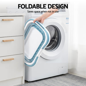Laundry Basket Hamper | Large Foldable | Clothes Storage Organiser | Blue