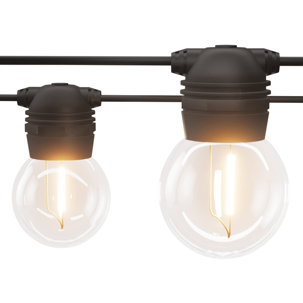 Solar Festoon Lights | 17M | Outdoor LED String Lights | Christmas Wedding Decor | 2 Pack