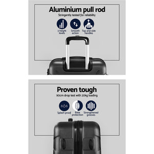 Wanderlite 20" 55cm Luggage Trolley Travel Suitcase Set | Hard Case | Lightweight | Strap