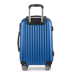 Wanderlite 28" 75cm Luggage Trolley Travel Suitcase Set | Carry On | Hard Case | TSA Lock | Lightweight | Blue
