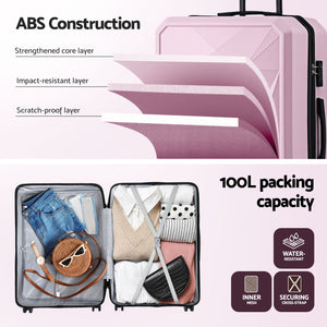 Hardshell Suitcase | 28" | Lightweight Trolley | TSA Lock | Pink