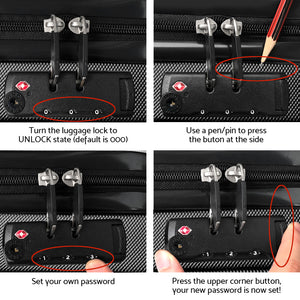 Wanderlite 3pc Luggage Trolley Set | Suitcase Travel | TSA Carry On | Hard Case | Lightweight | Black