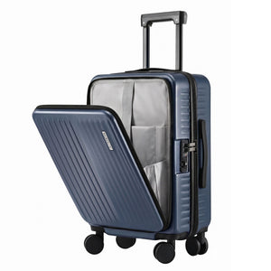 Carry On Suitcase | 20" | Front Pocket | Dual TSA Locks | Navy