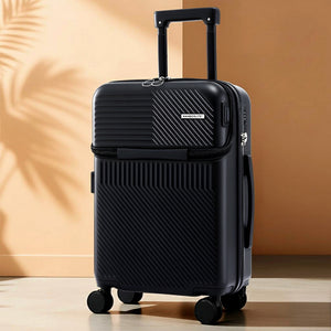 20" Carry On Luggage | Front Pocket | TSA Lock | Black