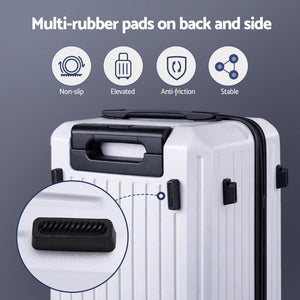 2pc Luggage Suitcase Set | 12in & 20in Carry On | TSA Lock | White