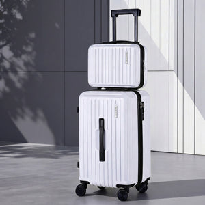 2pc Luggage Suitcase Set | 12in & 20in Carry On | TSA Lock | White