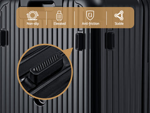 28in Luggage Suitcase | 5 Wheels | TSA Lock | Type-C Port | Black