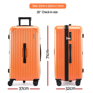 Trunk Luggage Suitcase | 28 Inch with Type-C Port & TSA Lock | Orange