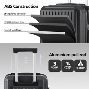 20in Carry On Luggage Suitcase | TSA Lock | Travel Case | Black