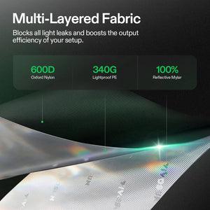 Large Indoor Grow Tent | 244cm x 244cm x 203cm | 600D Oxford | Lightproof Mylar Lined