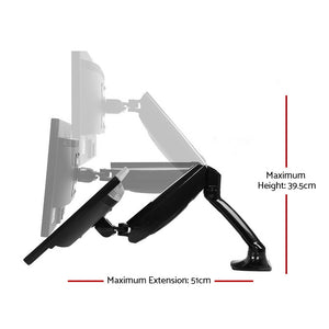 Monitor Arm | Gas Spring | Dual Desk Mount | Screen Holder