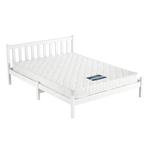 Giselle Double Mattress with Artiss Wooden Bed Frame Natural Pine Timber Base