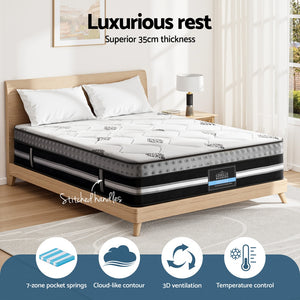 King Mattress | 35cm | Bed in a Box | Pocket Spring + Gel Memory Foam