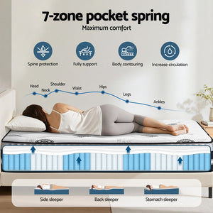 King Mattress | 35cm | Bed in a Box | Pocket Spring + Gel Memory Foam