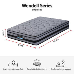Giselle Bedding 34cm Single Mattress Hybrid, Pocket Spring Bed Mattress