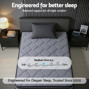 Giselle Bedding 34cm Single Mattress Hybrid, Pocket Spring Bed Mattress