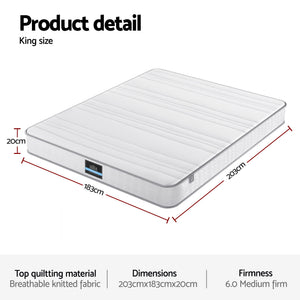 King Mattress 20cm | Egg Crate Foam | Reinforced Edge Support
