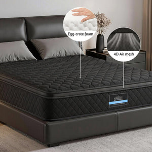 34cm Pocket Spring Mattress | Egg Crate Memory Foam | 5-Zone | Queen