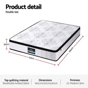 Pocket Spring Mattress | 30cm | Medium Firm Euro Top | Double