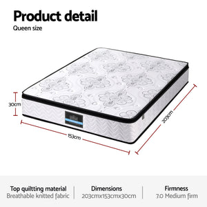 Medium Firm Mattress | 30cm | Pocket Spring Euro Top | Queen