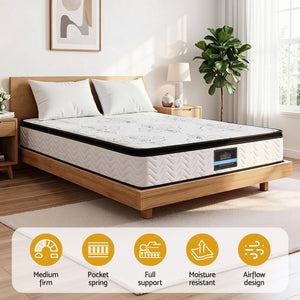 Medium Firm Mattress | 30cm | Pocket Spring Euro Top | Queen
