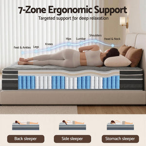 Giselle Mattress 35cm Hybrid Pocket Spring Euro Top King
