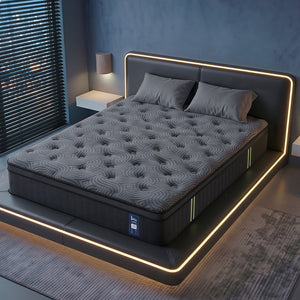 Levitex Double Mattress 34 cm 5-Zone Pressure Relief Pocket Spring with Reinforced Edge Support & Breathable Gel Memory Foam Hybrid Mattress