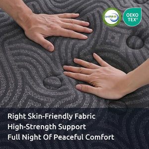 Levitex King Mattress 34 cm 5-Zone Pressure Relief Pocket Spring with Reinforced Edge Support & Breathable Gel Memory Foam Hybrid Mattress