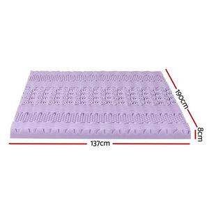 7-Zone Memory Foam Topper | 8cm | Lavender Infused | Bamboo Cover | Double