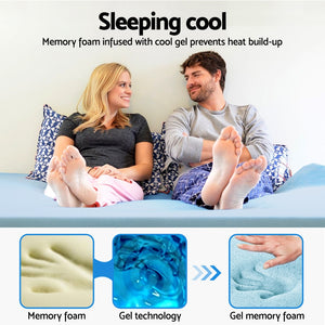 Bedding Mattress Topper | Cool Gel Memory Foam | 5 cm King Single