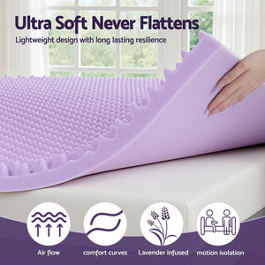 Egg Crate Memory Foam Topper | 5cm | Lavender Infused | Single