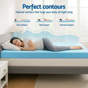 Memory Foam Mattress Topper 12cm | Cool Gel Bamboo Cover | King Size | Ventilated Foam Design