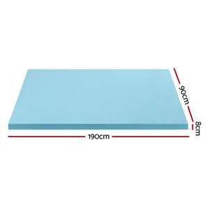 Giselle Bedding | Memory Foam Mattress Topper | Ventilated Cool Gel | 8cm | Single Size