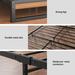 Artiss Bed Frame | Queen Size | Metal Platform DANE with Mattress