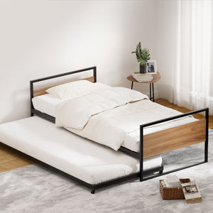 Bed Frame | 2x Single Size | Metal Trundle Daybed | DEAN
