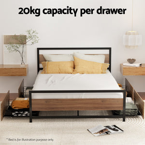 2x Bed Frame | Storage Drawers | Trundle | Black