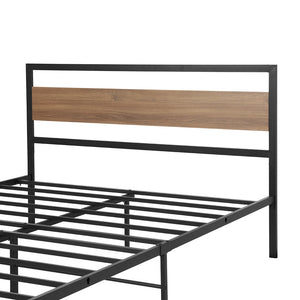 Bed Frame | Double Size | Metal Base | Mattress Platform Foundation | Black | DREW