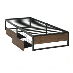 Artiss Bed Frame Metal Frame King Single Bed Base 2 Drawers OSLO