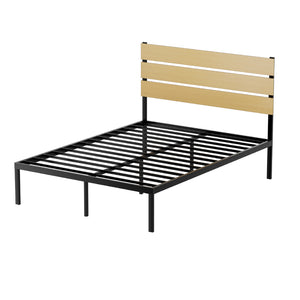 Bed Frame | Double Size | Metal Base | Mattress Platform Foundation | Black | PAULA
